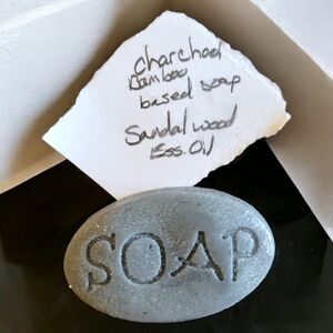 Anna's Creations Hand Crafted Sandalwood Oil Charcoal Bamboo Lye Free Bar Soap
